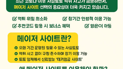 안전하고 믿을 수 있는 사설토토의 기준, 바로 메이저 사이트!